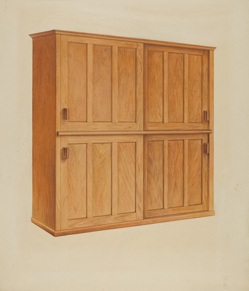 Shaker Bookcase by John W. Kelleher, index of american design, 1937