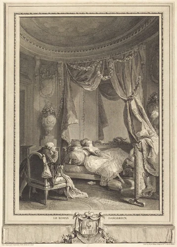 Le roman dangereux by Isidore-Stanislas Helman; Nicolas Lavreince, print, 1781