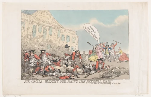 Sir Cecils Budget For Paying The National Debt by Thomas Rowlandson, print, 1784