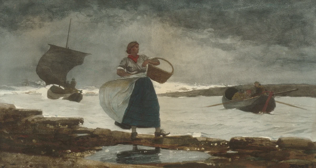 Inside the Bar by Winslow Homer, artwork, 1883