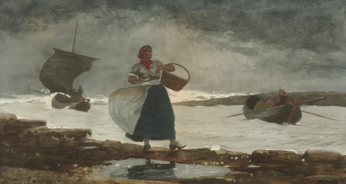Inside the Bar by Winslow Homer, artwork, 1883