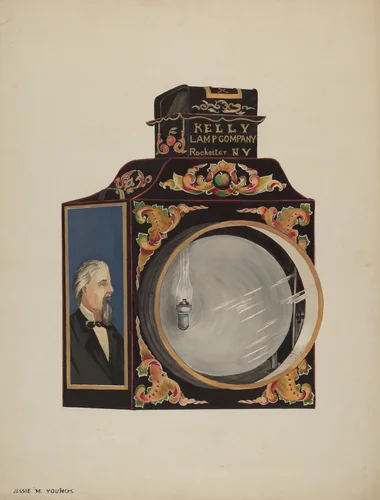 Locomotive Headlight by Jessie M. Youngs, index of american design, 1935-1942
