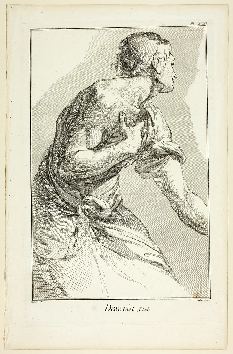 Design: Study, from Encyclopédie by A. J. Defehrt, print, 1762-1777