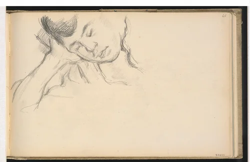 Figure Resting Head on Hand by Paul Cezanne, drawing, 1889