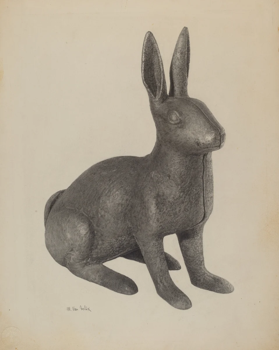 Garden Figure (Rabbit) by Maurice Van Felix, index of american design, 1939
