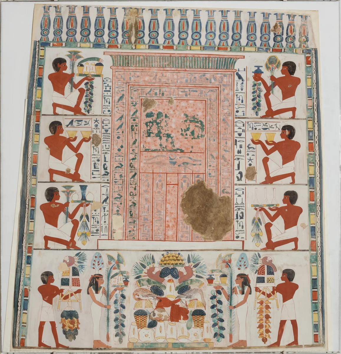 South Wall of Nakht's Offering Chapel by Francis Sydney Unwin, artwork, -1410--1370