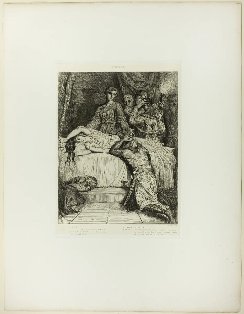 Oh! Oh! Oh!, plate fourteen from Othello by Théodore Chassériau, print, 1844