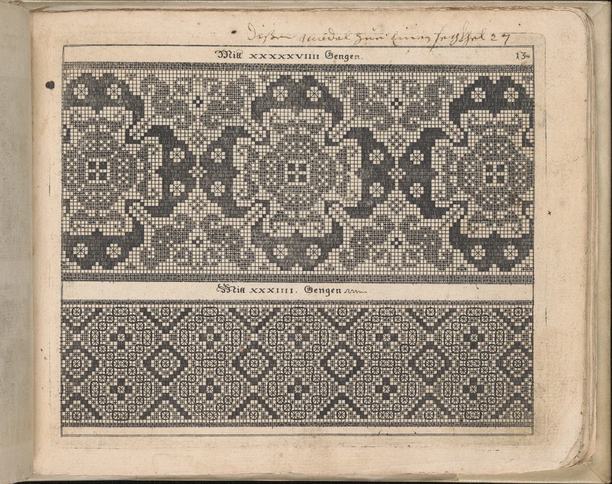 Schön Neues Modelbuch (Page 18 recto) by Johann Sibmacher, book, 1597