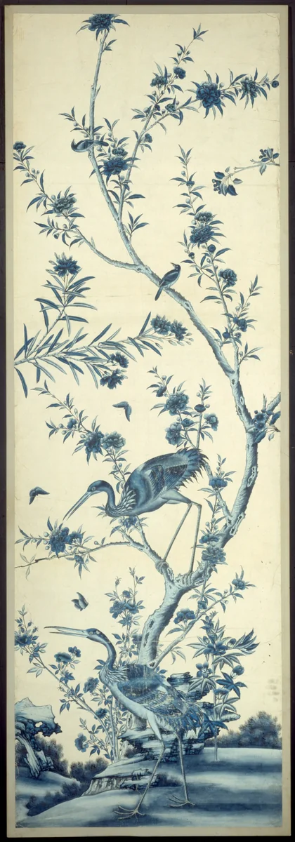 Wallpaper Panel with Birds and Flowering Trees by Unidentified Artist, other, 1775-1825