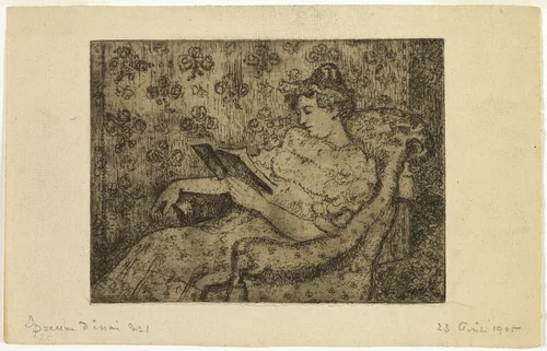 Seated Woman Reading by Georges Lemmen, print, 1905