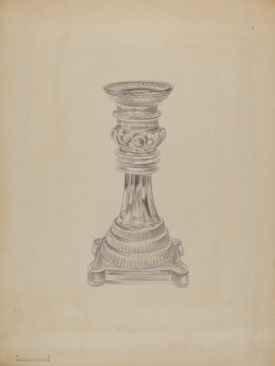 Candlestick by Gertrude Lemberg, index of american design, 1935-1942