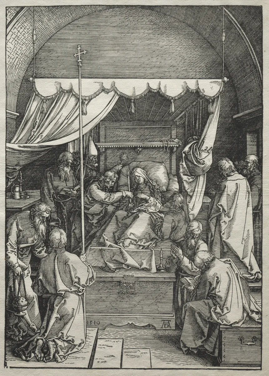 Life of the Virgin: The Death of the Virgin by Albrecht Dürer, print, 1504-1505