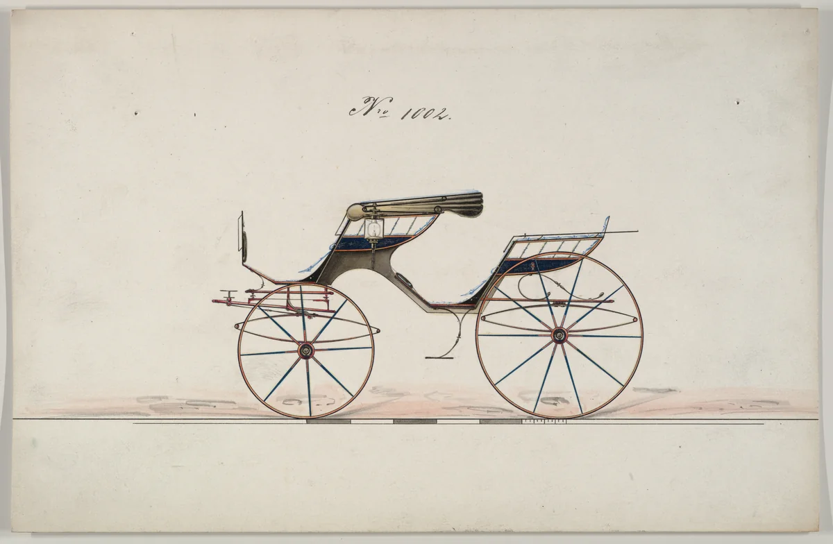 Design for Phaeton, no. 1002 by Brewster & Co., drawing, 1850-1874