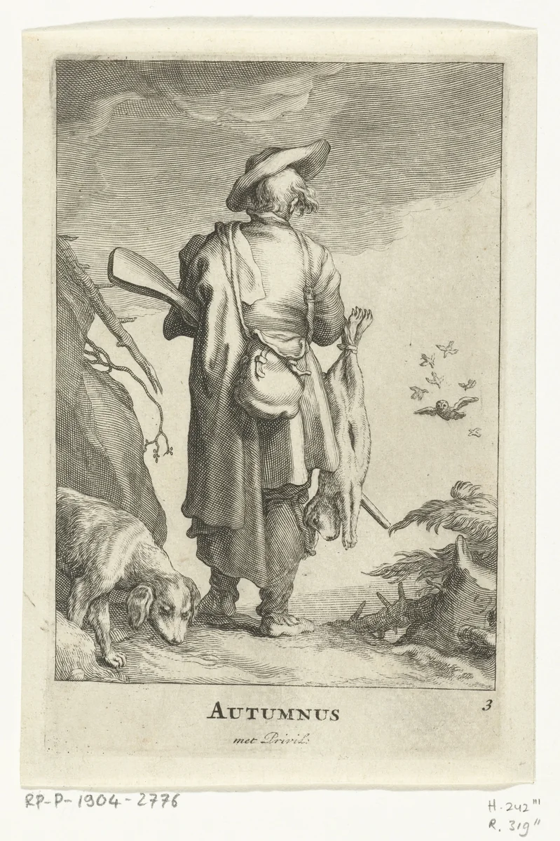 Herfst by Frederick Bloemaert, print, 1632-1670
