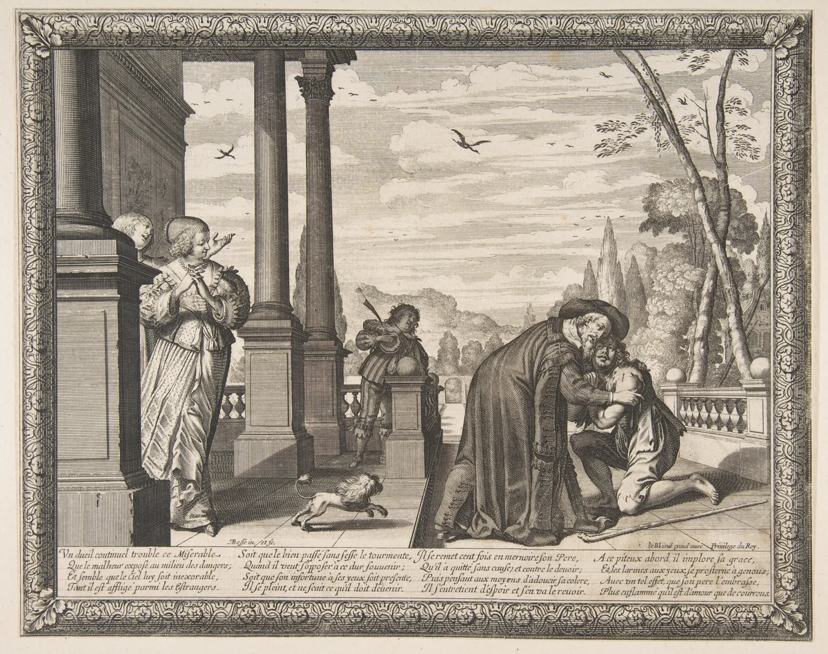 Return of the Prodigal Son by Abraham Bosse, print, 1631-1641
