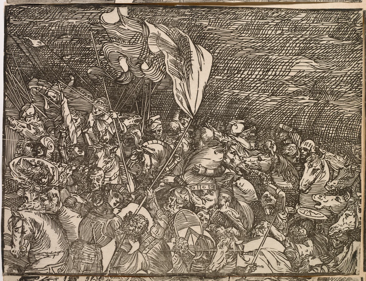 The Submersion of Pharaoh's Army in the Red Sea by Titian, print, 1514-1515