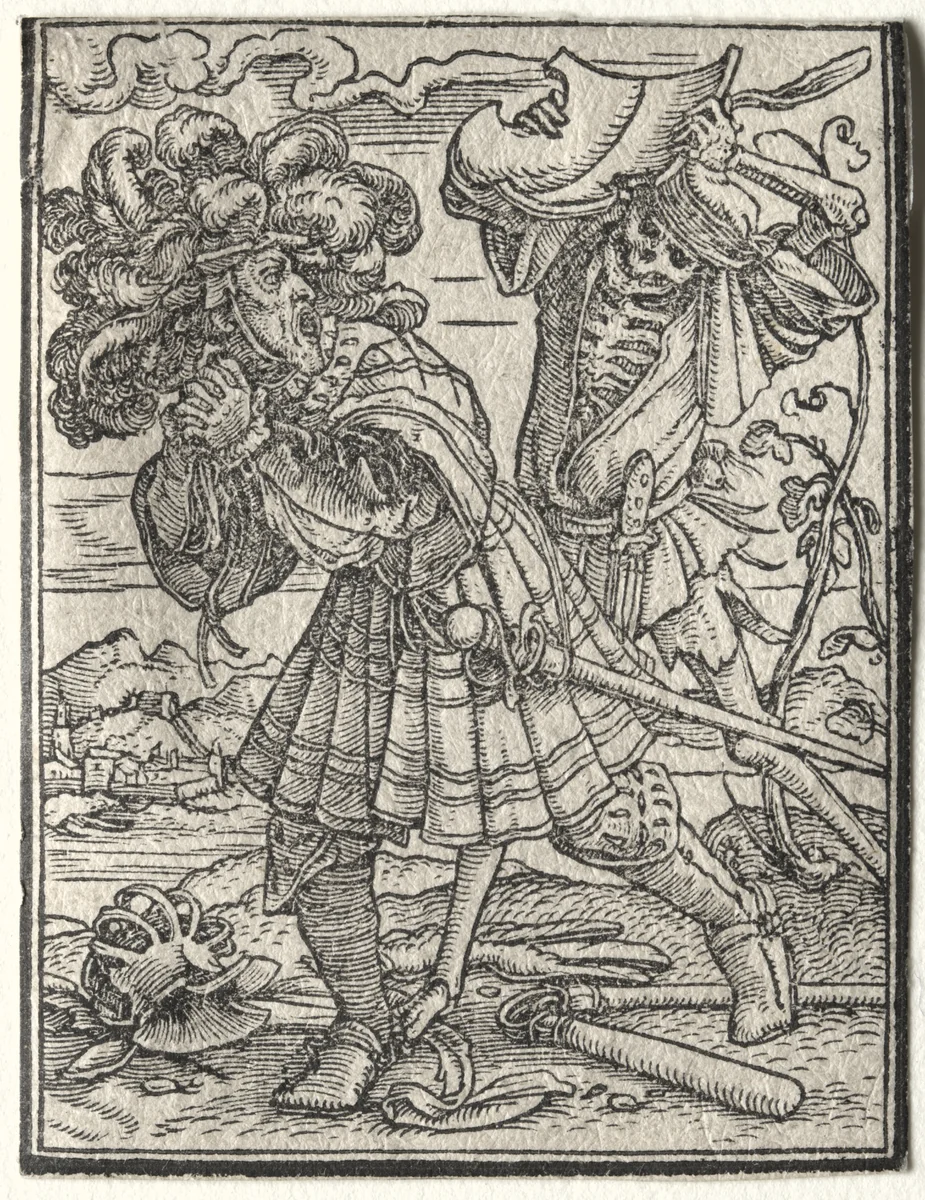 The Dance of Death: The Count by Hans Holbein the Younger, print, 1521-1531