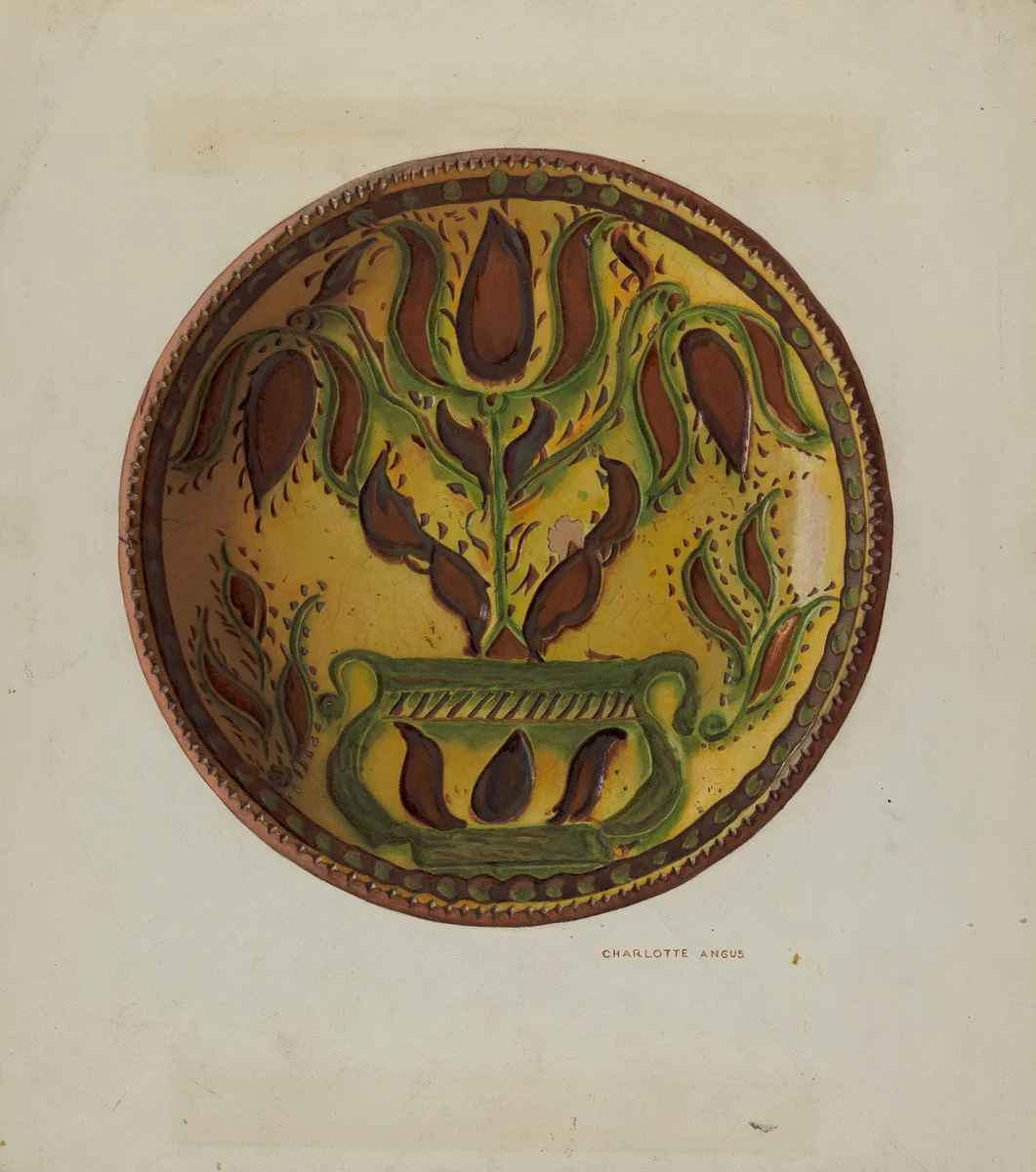 Pa. German Plate by Charlotte Angus, index of american design, 1938
