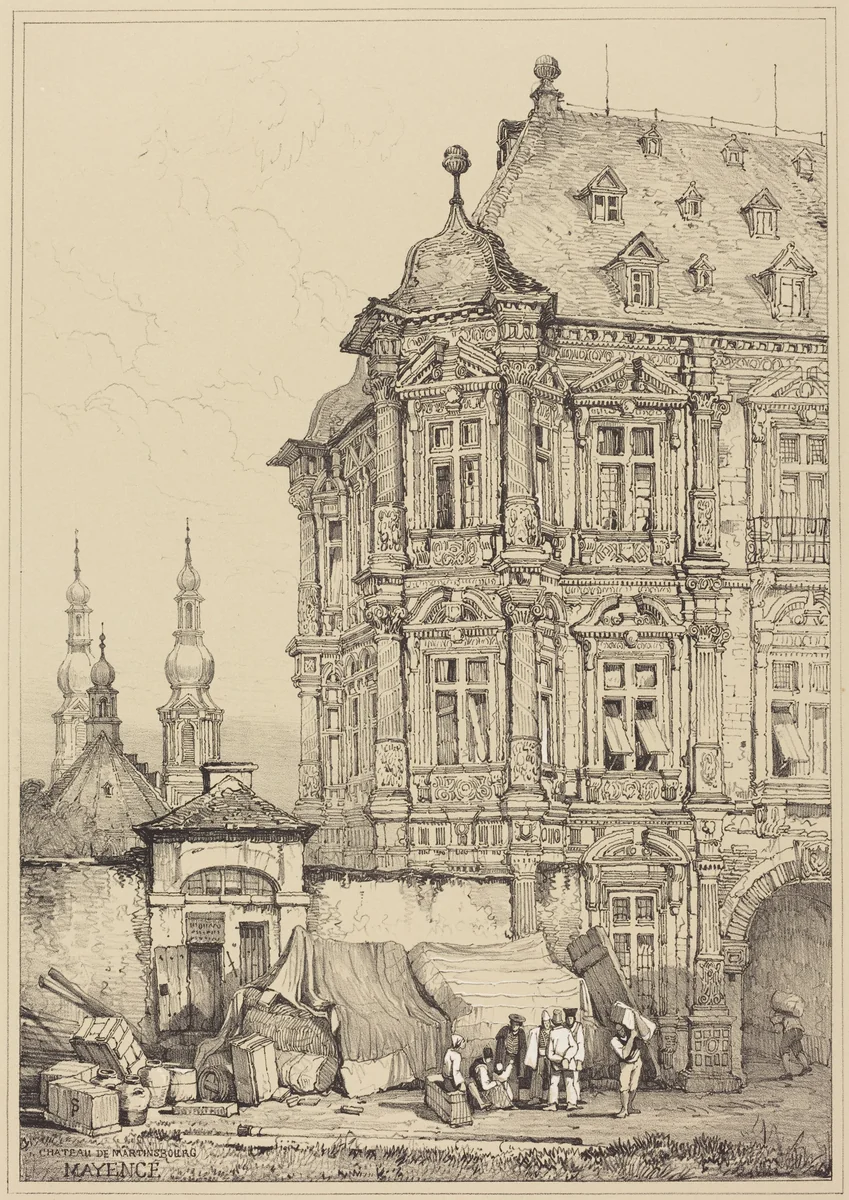 Chateau de Martinsbourg, Mayence by Samuel Prout, print, 1783-1852