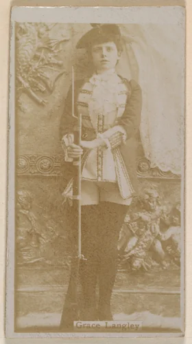 Grace Langley, from the Actresses series (N245) issued by Kinney Brothers to promote Sweet Caporal Cigarettes by Kinney Brothers Tobacco Company, photograph, 1890