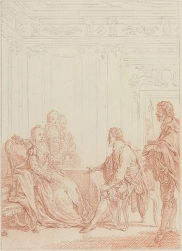 Quoi! Vous servez Valois... by Hubert François Gravelot, drawing, 1699-1773