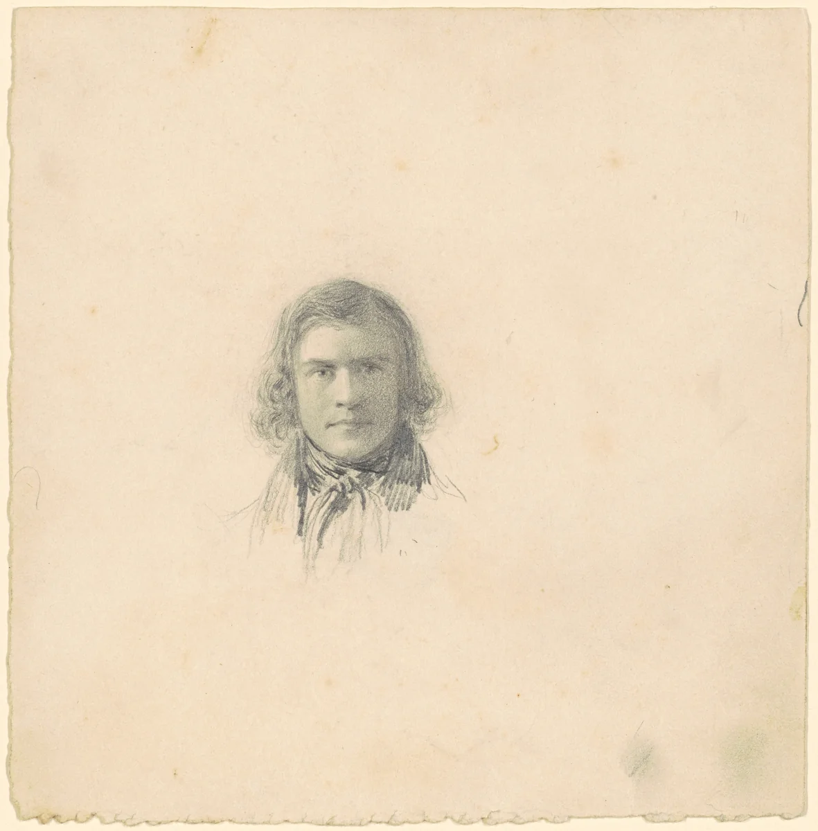 Self-Portrait [recto] by Seth Wells Cheney, drawing, 1830-1840