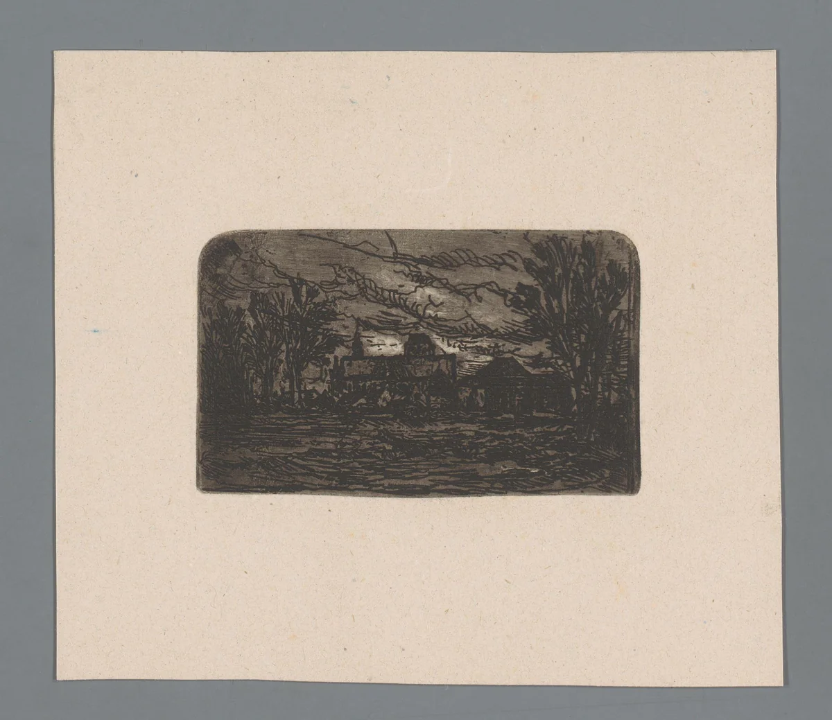 Gezicht op de Rode Poort in Antwerpen by Willem Linnig, print, 1852-1890