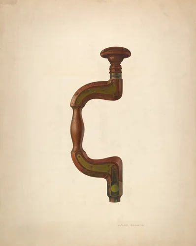 Bit Brace by Oscar Bluhme, index of american design, 1940