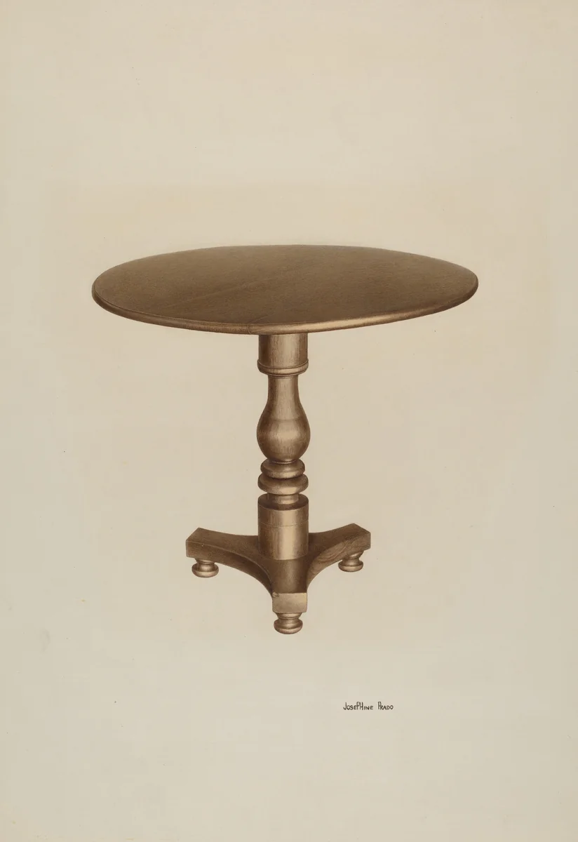 Round Top Table by Josephine Prado, index of american design, 1941