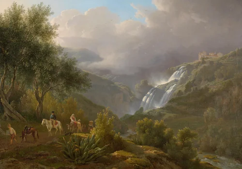 The Cascades at Tivoli, with a Storm Approaching by Abraham Teerlink, painting, 1824