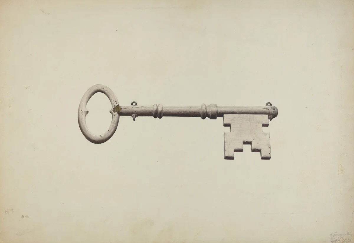 Shop Sign Key by Henry Tomaszewski, index of american design, 1935-1942