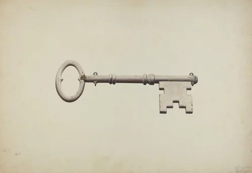 Shop Sign Key by Henry Tomaszewski, index of american design, 1935-1942