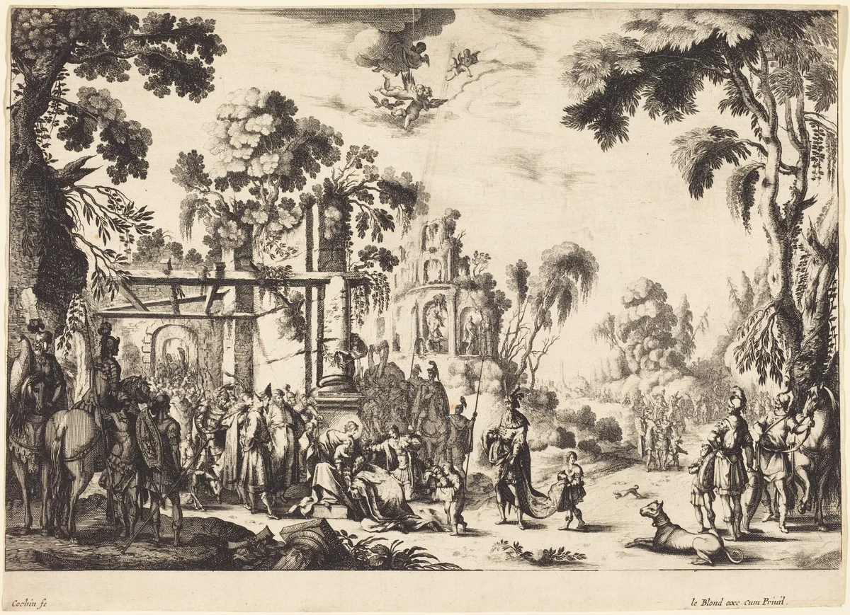 The Adoration of the Magi by Nicolas Cochin, print, 1610-1686
