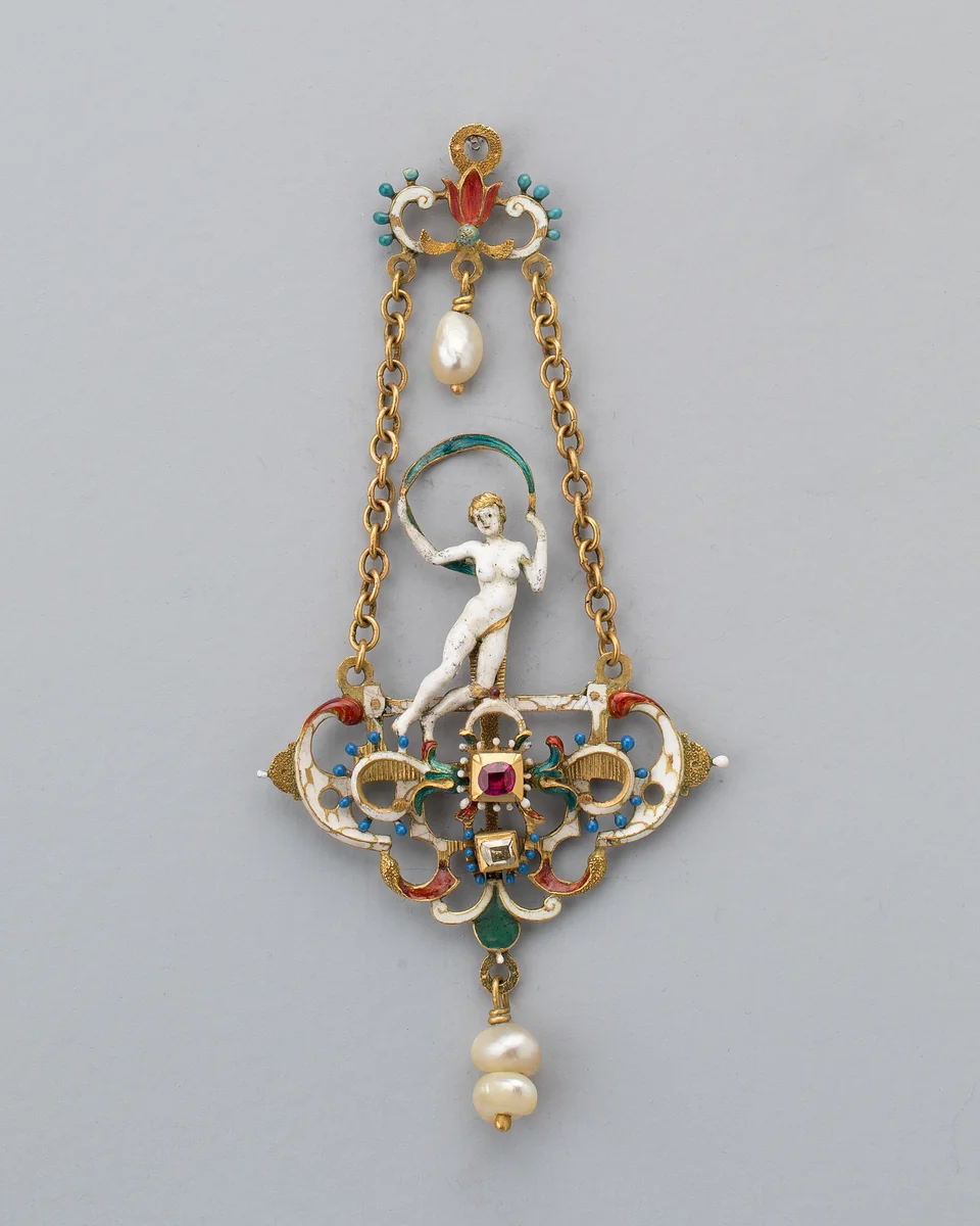 Pendant with Figure of Fortune by Northern European, metalwork, 1850-1899