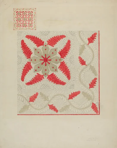Quilt by Therkel Anderson, index of american design, 1936