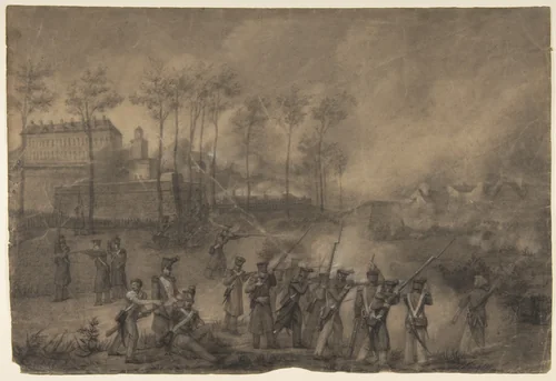 Battle Scene by anonymous, drawing, 1800-1899