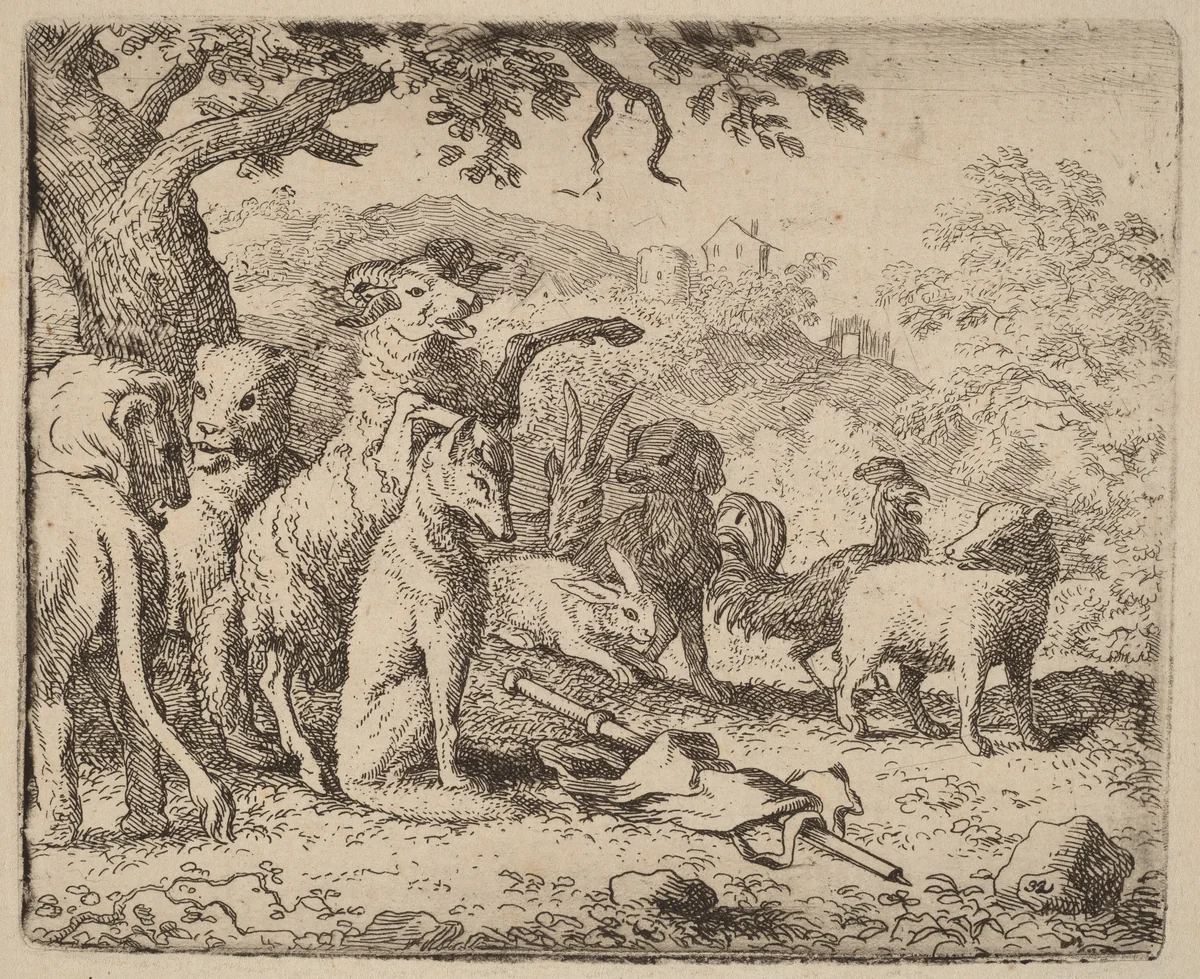 The Ram Blesses Reynard by Allart van Everdingen, print, 1645-1656