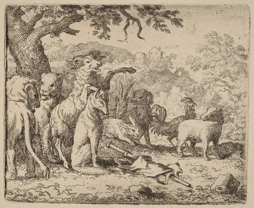 The Ram Blesses Reynard by Allart van Everdingen, print, 1645-1656