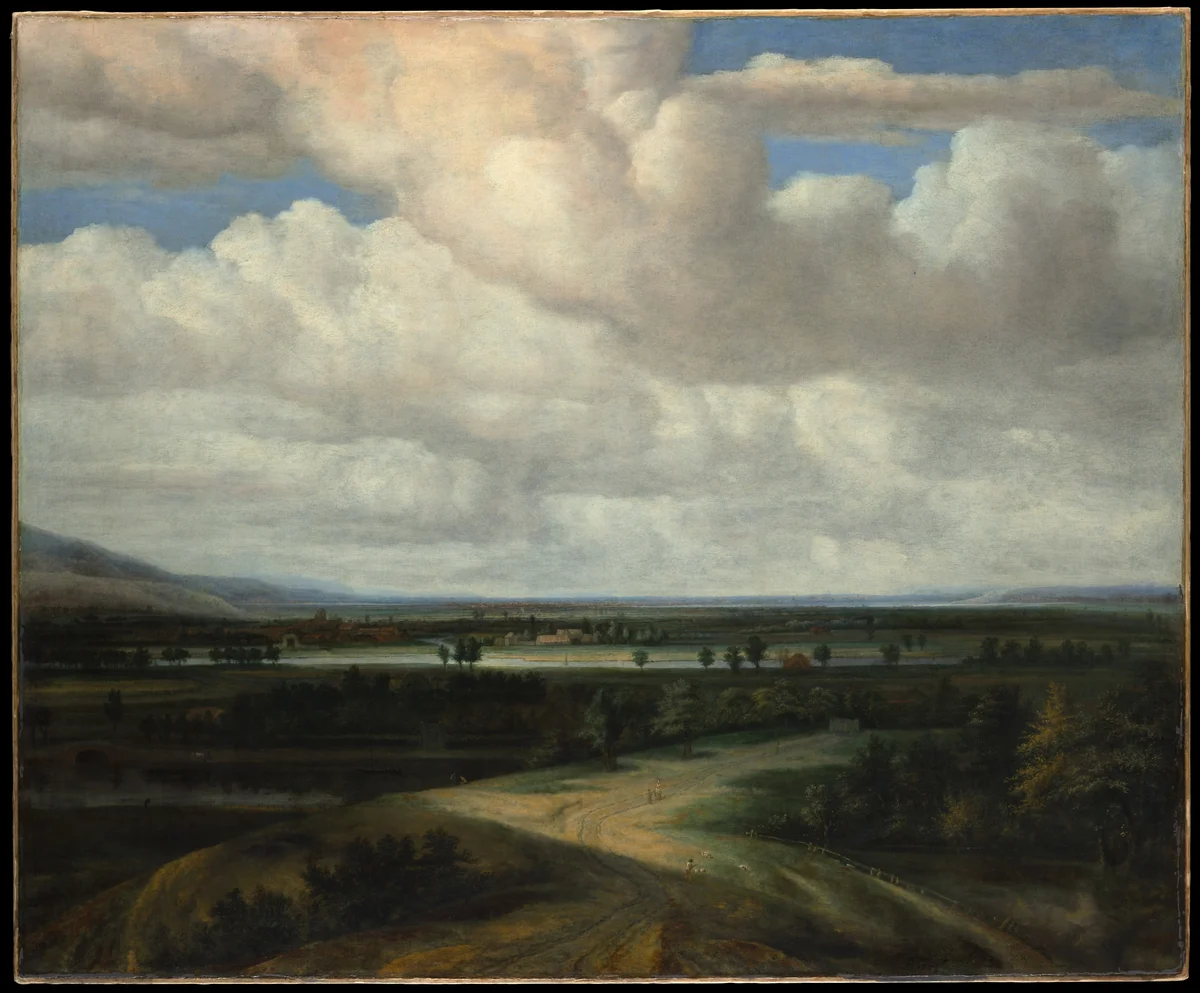 A Panoramic Landscape with a Country Estate by Philips Koninck, painting, 1644-1654