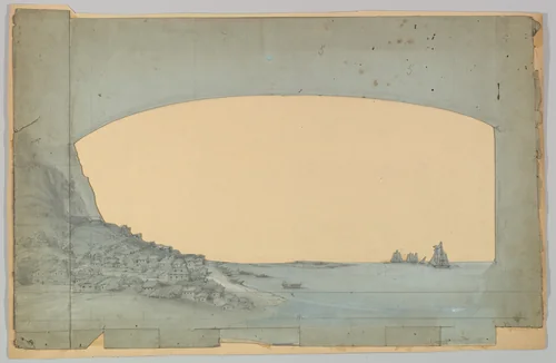 Design for a Stage Set by Eugène Cicéri, drawing, 1830-1890