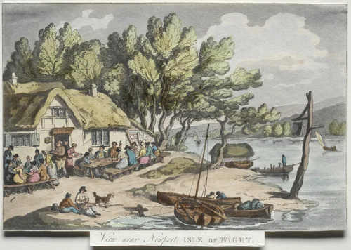 Rowlandson's Sketches from Nature: View near Newport, Isle of Wight by Thomas Rowlandson, print, 1809