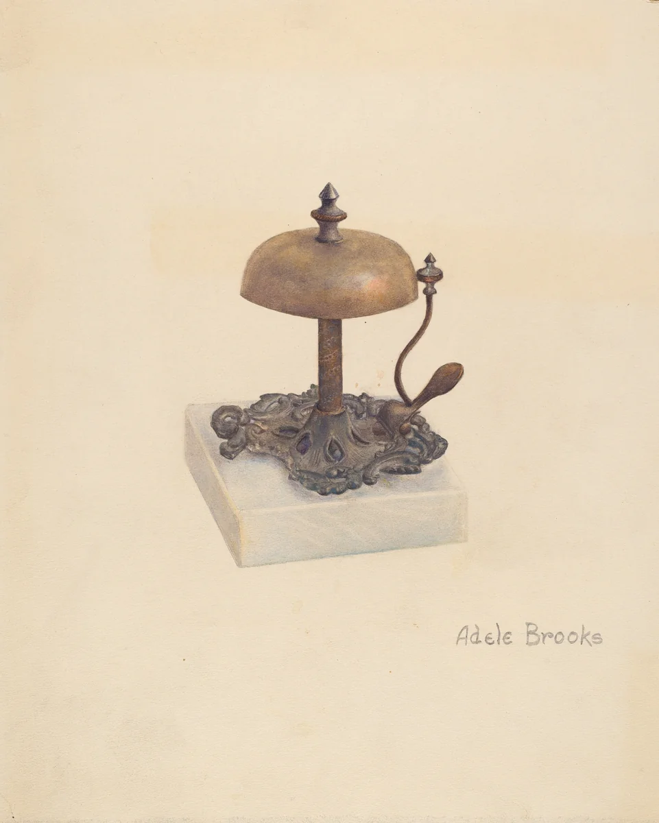 Cast Iron Table Bell by Adele Brooks, index of american design, 1941
