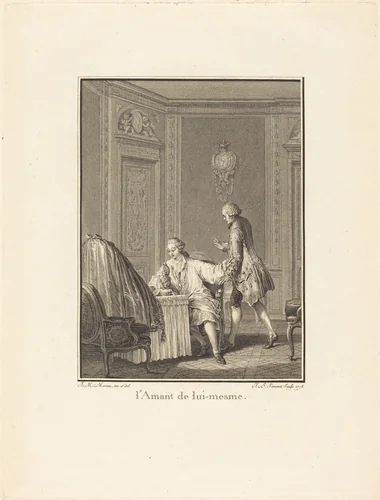 L'amant de lui-mesme by Jean-Baptiste Blaise Simonet, Jean-Michel Moreau the Younger, print, 1778
