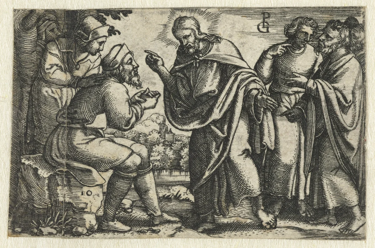 Christus geneest een blinde by Unknown, print, 1534-1535