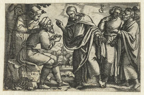 Christus geneest een blinde by Unknown, print, 1534-1535