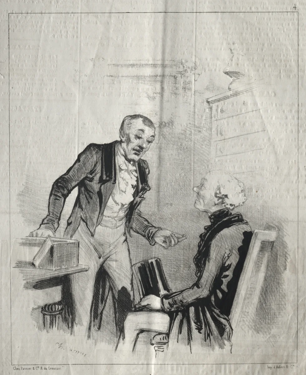 Les Malades et les medicins: No. 4, Lew Homéopathes by Cham, print, 1818-1879