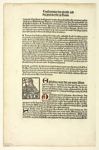Pope Miltiades (recto) and Saint Gereon's Basilica (verso) from Koelner Chronik (Cologne Chronicle), Plate 38 from Woodcuts from Books of the 15th Century by Johann Kœlhoff the Younger, print, 1499
