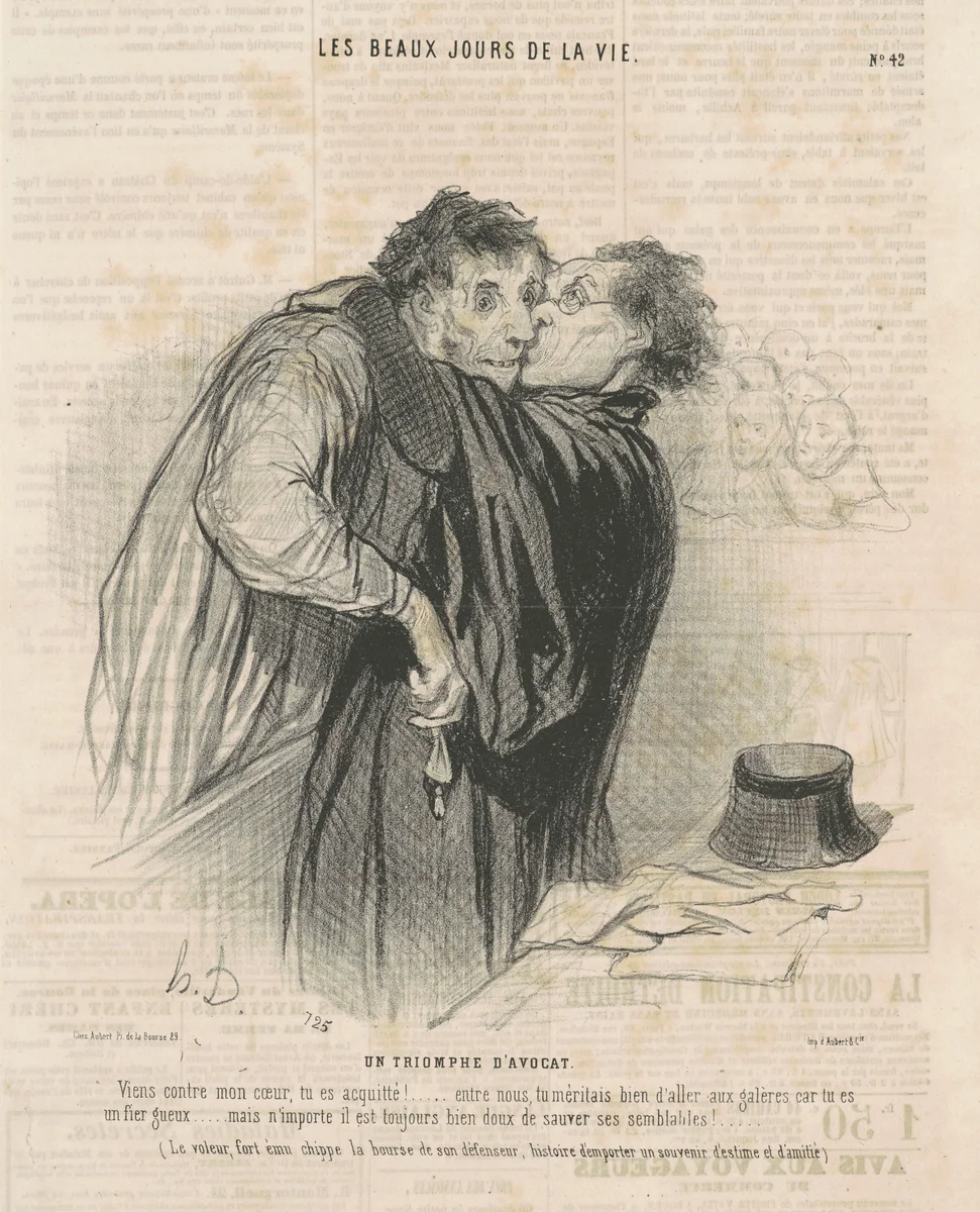 Un triomphe d'avocat by Honoré Daumier, print, 1845