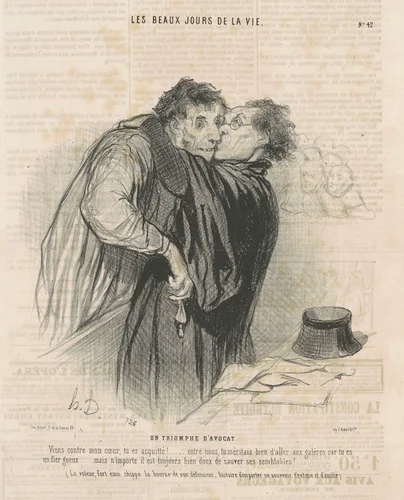 Un triomphe d'avocat by Honoré Daumier, print, 1845