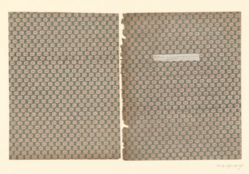 Twee bladen met horizontaal banenpatroon by anonymous, other, 1750-1900
